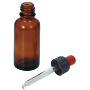 Flacon compte-gouttes, avec pipette rodée, 50 ml, verre brun