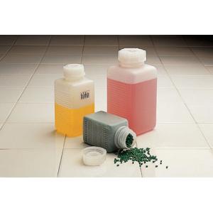 Flacon carré, 100 ml, col large, HDPE, blanc