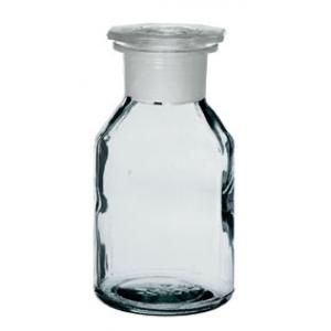 Flacon bouché émeri, 250 ml, col large, verre blanc, bouchon verre