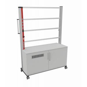 Banc d'expérimentation mobile PO-2 avec meuble de rangement, cadre 3 étages, goulotte électrique verticale