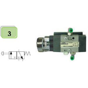 Distributeur 3/2 à bouton-poussoir 3/2 NC, rappel par ressort