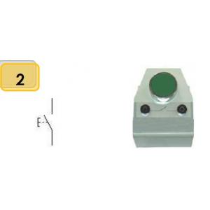 Bouton poussoir électrique vert NO (normalement ouvert) douilles 4 mm (EWTHR23500953) SUR DEMANDE