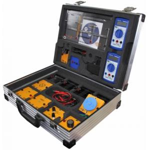 Valise de TPs Système Photovoltaïque ReadyToGo (Sans douilles de sécurité) Avec capteur solaires, charges, condensateur, batterie, cordons, multimètres, lampe