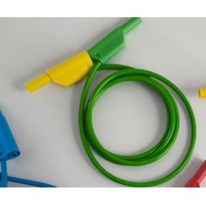 Câble d'expérimentation de sécurité, 100 cm, vert et douille jaune sur une extrémité
