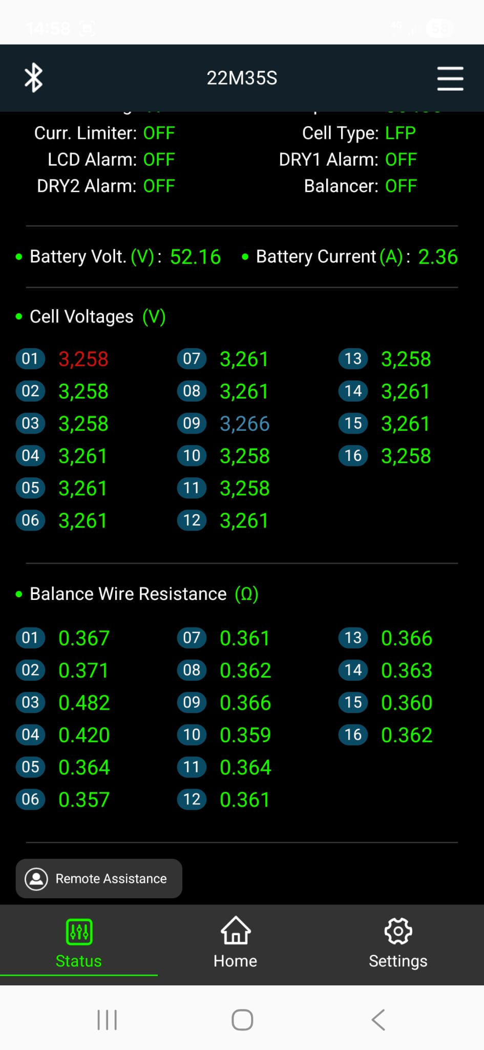 Montage démontage Pack Batterie composé de 16 cellules LiFe de 3.2v, tension 51V, 32Ah Avec 3 cellules défectueuses (Court circuit, circuit ouvert et mauvaise tension)