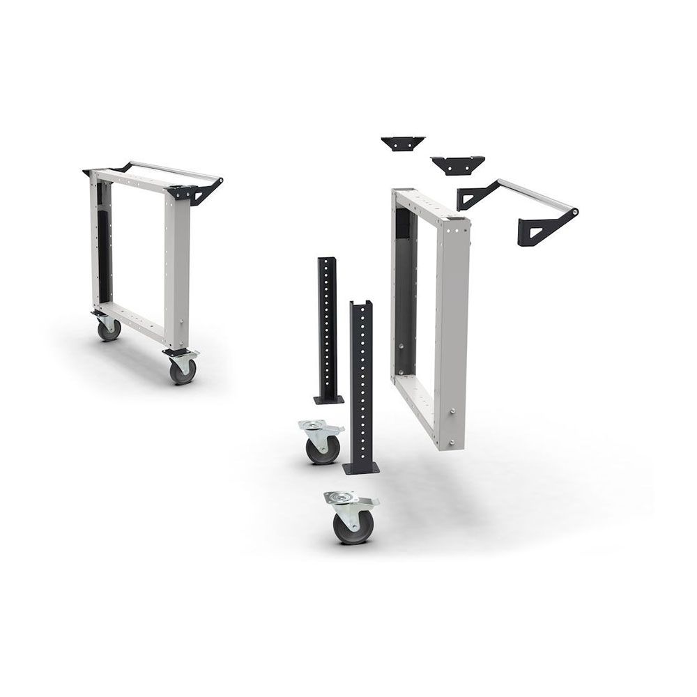 Etabli mobile avec bloc 3 tiroirs, Long 1500mm avec 4 roues, Prof 75cm, H 92...127cm, Plateau 40 mm avec pieds réglables en hauteur, Charge Maxi: 300 kg